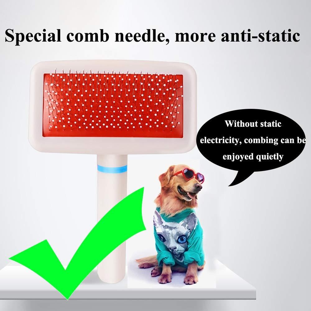 [Australia] - SiNetGuy Pet Cleaning Slicker Brush Stainless Steel Deshedding and Dematting Clean and Convenient Pet Grooming Brush Easily Remove Hair from Your Dog/Cat 