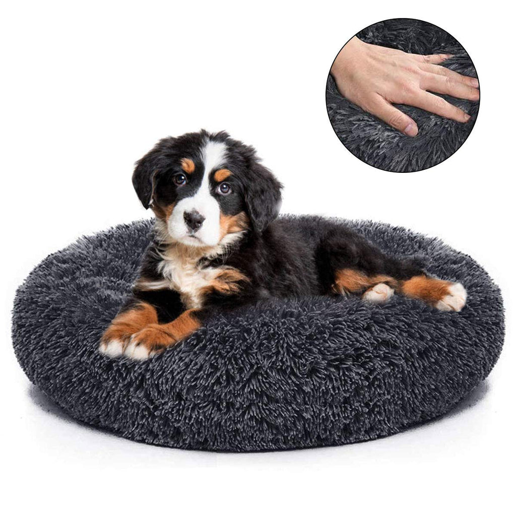 [Australia] - Dog Bed Cat Bed Donut, Comfortable Pet Bed Cuddler Ultra Soft Round Washable Dogs and Cats Cushion Bed with Sponge Non-Slip Bottom for Small Medium Pets 23.6'' Self Warming Indoor Snooze Sleeping Bed 