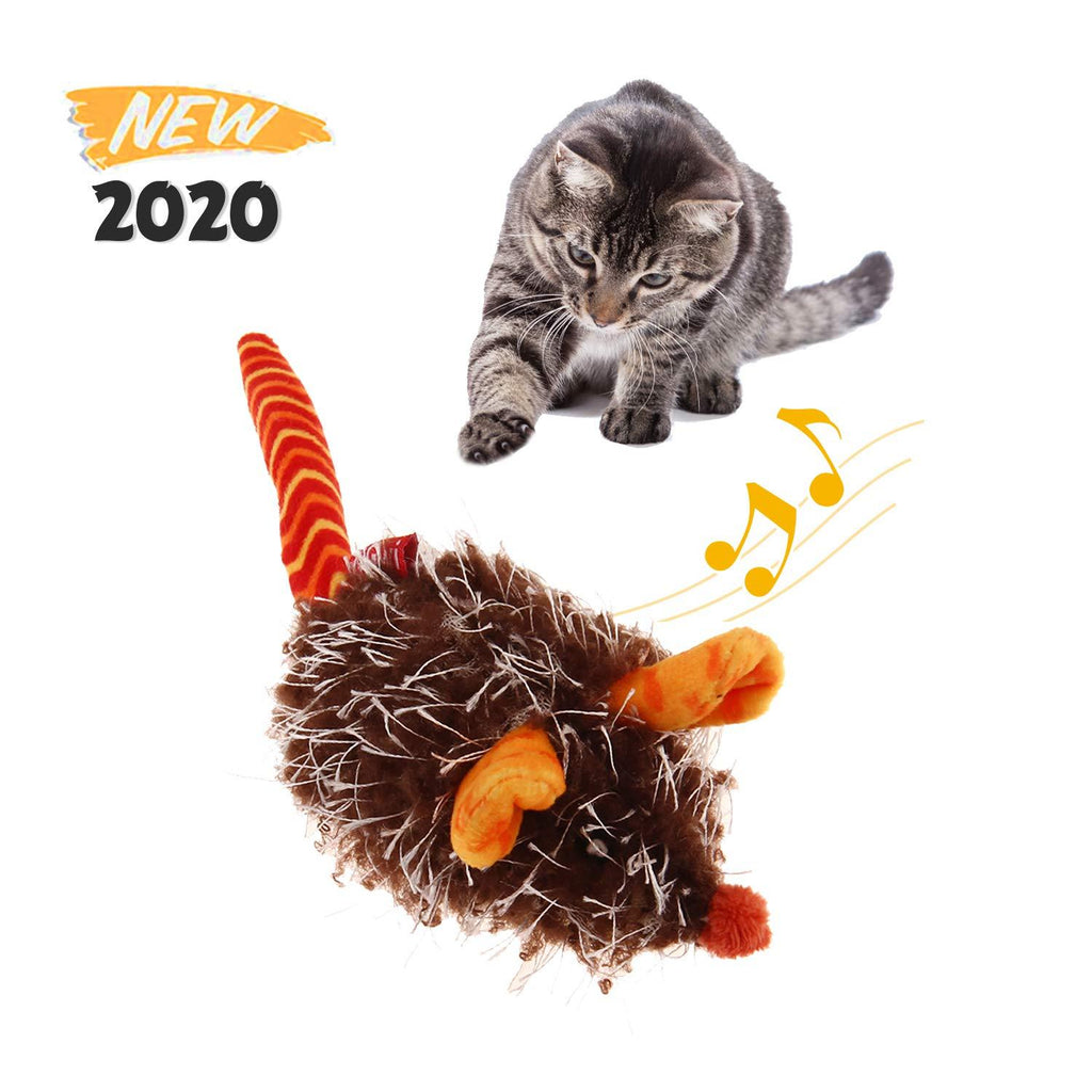 [Australia] - Gigwi Squeaking Cat Toy Mouse Electronic Moving Cat Toy, Automatic Mice Cat Toy with Furry Tail, Interactive Squeaky Mouse for Cats Indoor/Outdoor Exercise Orange Mouse 