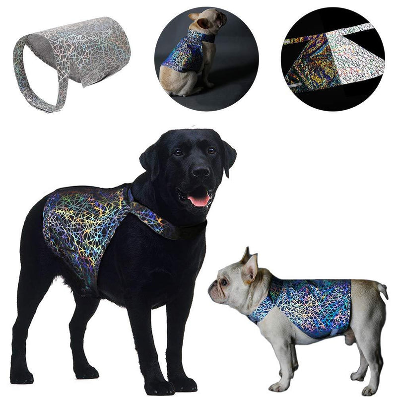 [Australia] - PUMYPOREITY Reflective Dog Vest for Small to Large Pet Dogs Cats, Triangle Jacket, Personalized Neon Color, Sparkly at Night/Light, Adjustable, High Visibility, Nest Grid, Tech Trend Dog Apparel M (Chest:20-24") 