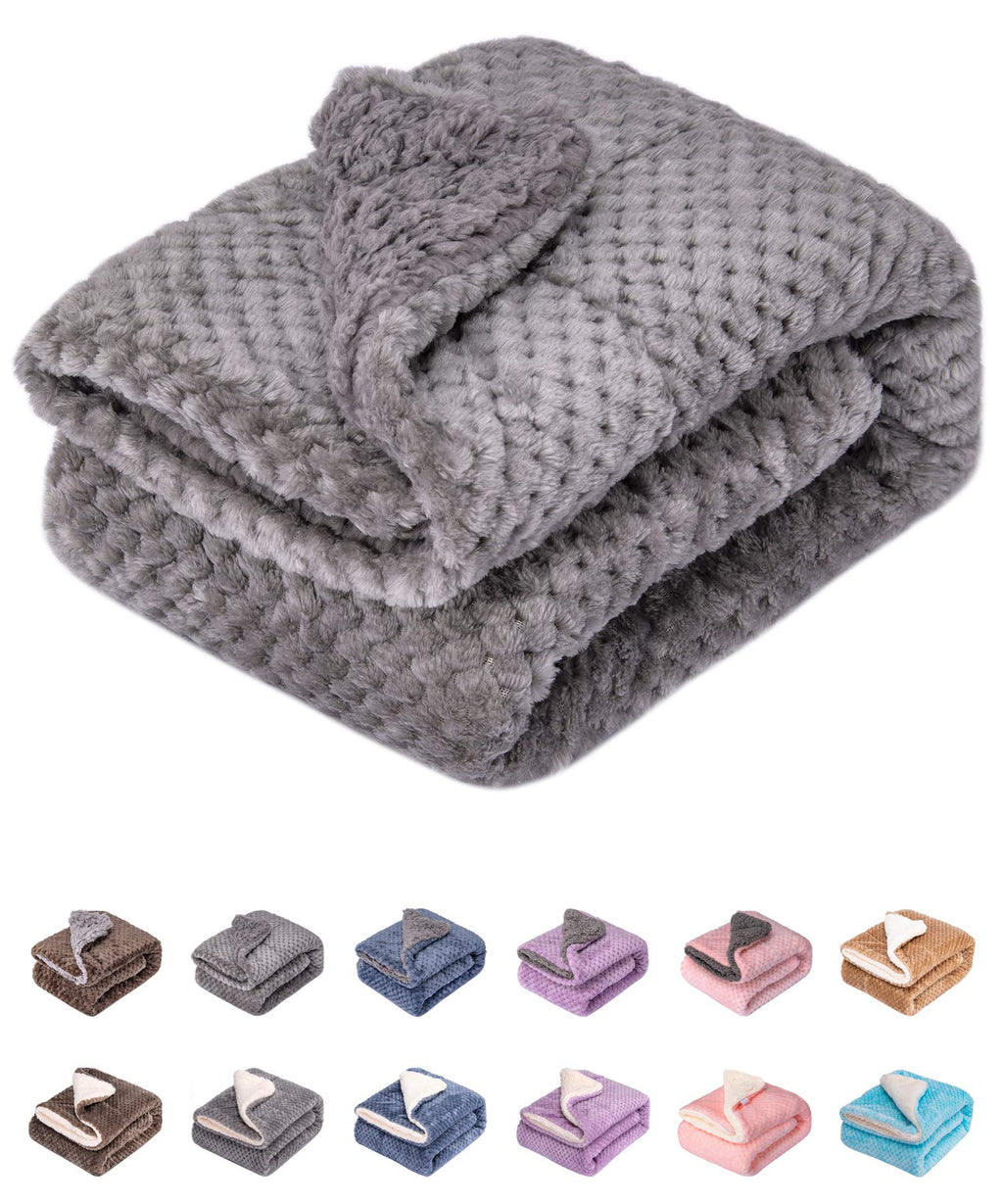 Fuzzy Dog Blanket or Cat Blanket or Pet Blanket, Warm and Soft, Plush Fleece Receiving Blankets for Dog Bed and Cat Bed , Couch, Sofa, Travel and Outdoor, Camping (Blanket (24" x 32"), DG-Flint Gray) Blanket (24" x 32") - PawsPlanet Australia