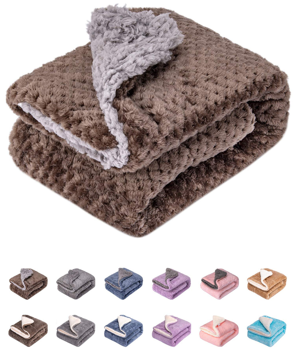 Fuzzy Dog Blanket or Cat Blanket or Pet Blanket, Warm and Soft, Plush Fleece Receiving Blankets for Dog Bed and Cat Bed , Couch, Sofa, Travel and Outdoor, Camping (Blanket (24" x 32"), DG-Eagle Grey) Blanket (24" x 32") - PawsPlanet Australia