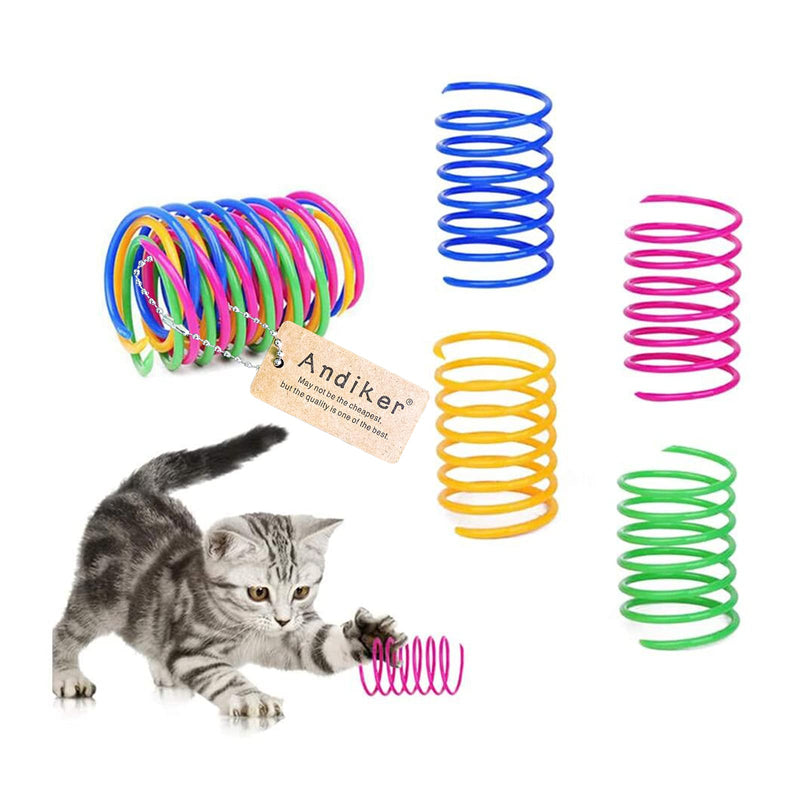Andiker Cat Spiral Spring, 12 Pc Cat Creative Toy to Kill Time and Keep Fit Interactive cat Toy Durable Heavy Plastic Spring Colorful Springs Cat Toy for Swatting, Biting, Hunting Kitten Toys - PawsPlanet Australia