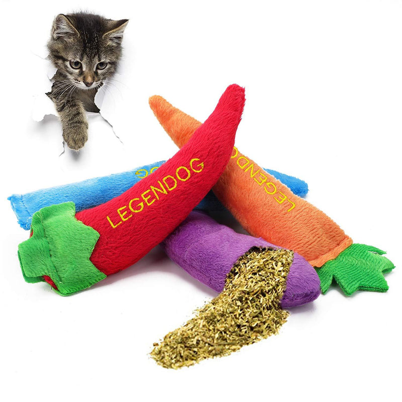 Legendog 4PCS Catnip Toys for Cats, Original 100% Catnip Filled Kitten Toys, Cute Cat Toys Set - PawsPlanet Australia