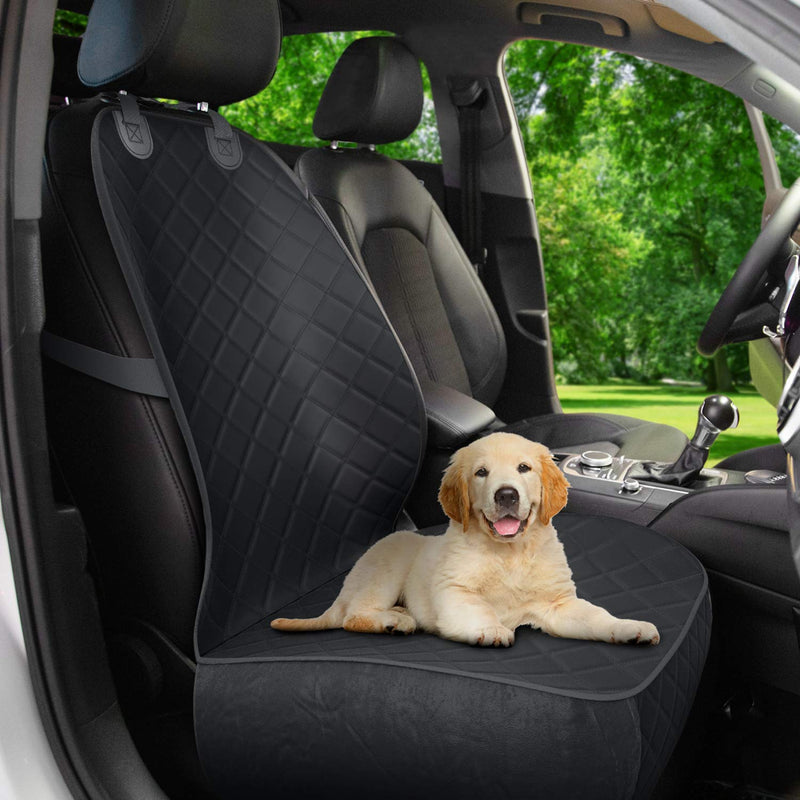 Active Pets Front Seat Dog Cover, Durable Protector Against Mud & Fur Waterproof, Scratch Proof & Nonslip Seat Pet Cover -Dog Car Seat Cover for Front Seat for Cars, Trucks & SUVs Black - PawsPlanet Australia