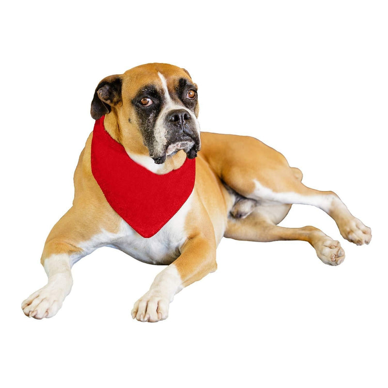Jordefano Solid Polyester Dog Neckerchief Triangle Bibs - Extra Large Red - PawsPlanet Australia