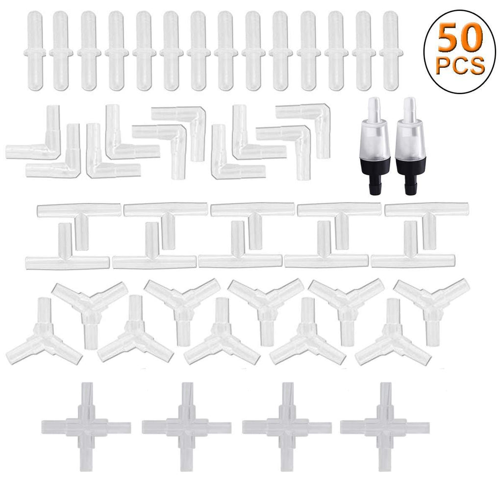 [Australia] - Y-Axis 50 Pcs Aquarium Air Valve Connector Acrylic Inline Tubing Non-Return Valves for 3/16 '' 