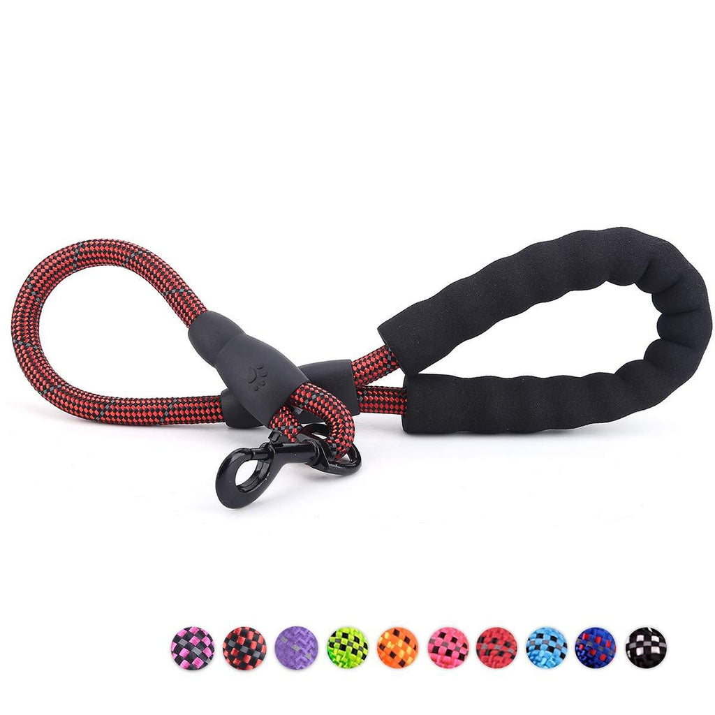 [Australia] - voopet 2 Feet Nylon Dog Leash, Strong Leash with Highly Reflective Threads for Medium Large Heavy Duty Dog Leads, Easy Control with Short Dog Leash for Climbing Training Walking and Guiding Blind Dark Red 
