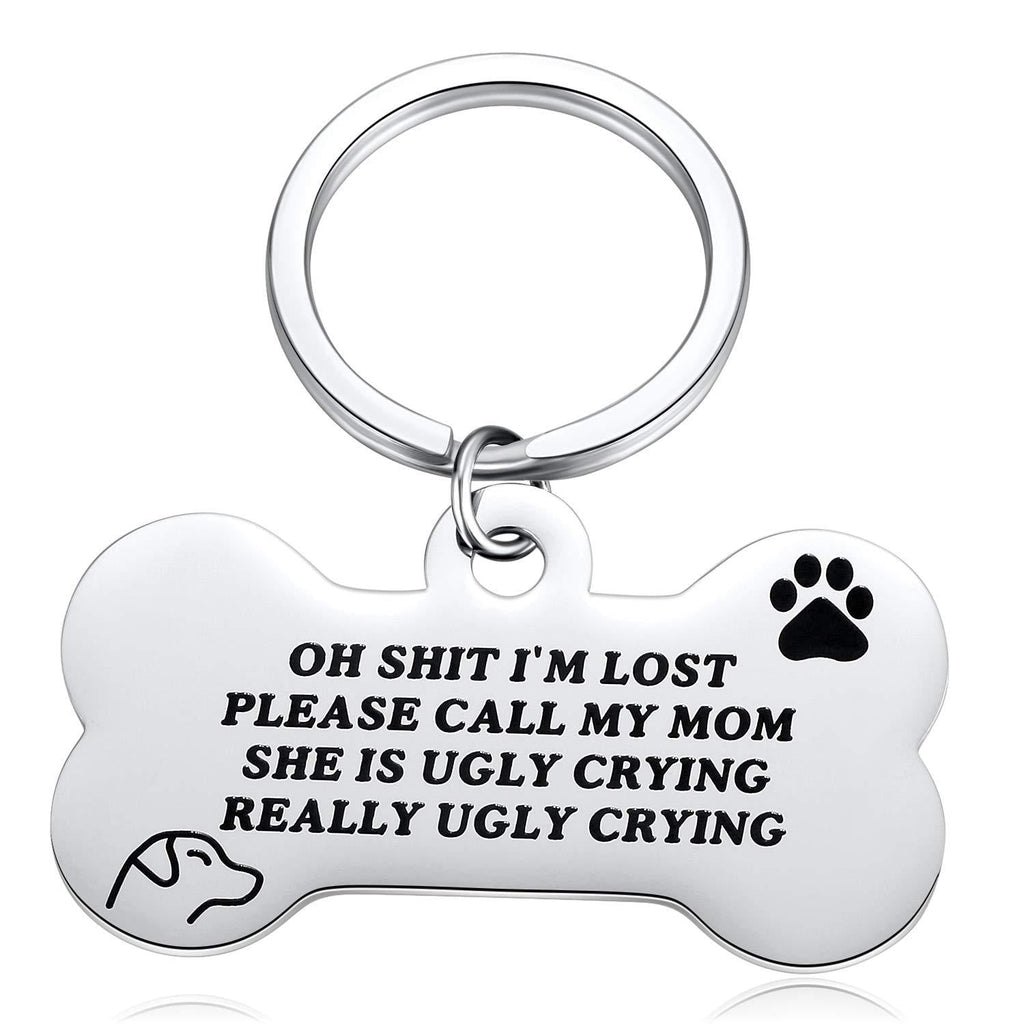 [Australia] - Funny Dog Tag Jewelry, Oh Sht, I'm Lost-Adorable Bone for Small Breed Dogs Keychain, Pet ID Key Chain Tag, Kitten Cat Collar Keyring Gifts for Puppy Lovers Parents 