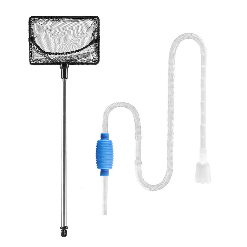 [Australia] - NCElec Small Fish Net Long Handle,Siphon Fish Tank Cleaner Pump 