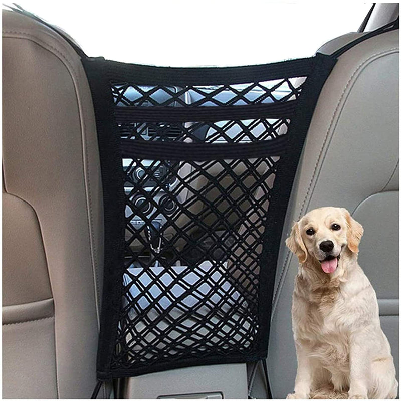 DYKESON Dog Car Net Barrier Pet Barrier with Auto Safety Mesh Organizer Baby Stretchable Storage Bag Universal for Cars, SUVs -Easy Install,Safer to Drive with Children and Pets 11.7 in × 11.7 in - PawsPlanet Australia
