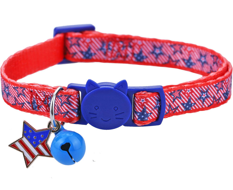 BoomBone Patriotic Cat Collar Breakaway with Bell and American Flag Charm,Puppy Collars for Small Dogs - PawsPlanet Australia