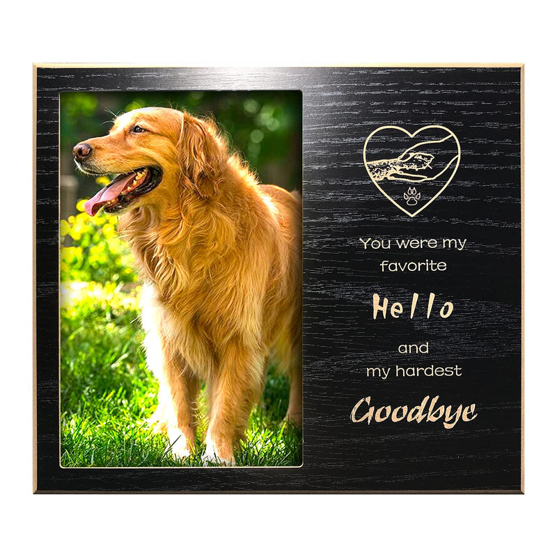 JOEZITON Pet Memorial Gift (Opts) Personalized Wood - Sympathy Gift Memorial Picture Frame 4x6 for Loss of Dogs or Cats B1 - My Favorite (for Dog or Cat) - PawsPlanet Australia