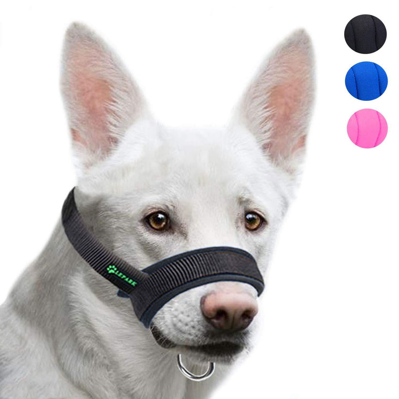 Lepark Dog Muzzle with Fabric for Small, Medium and Large Dogs, Anti Biting, Chewing, Adjustable Neck, Breathable S Black - PawsPlanet Australia