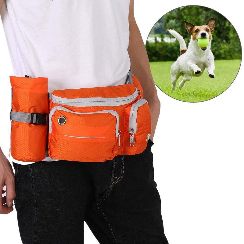 [Australia] - Pet Treat Training Pouch Portable Dog Treat Waist Bags Dog Training Snack Reward Bag Pet Outdoor Snack Storage Bag orange 