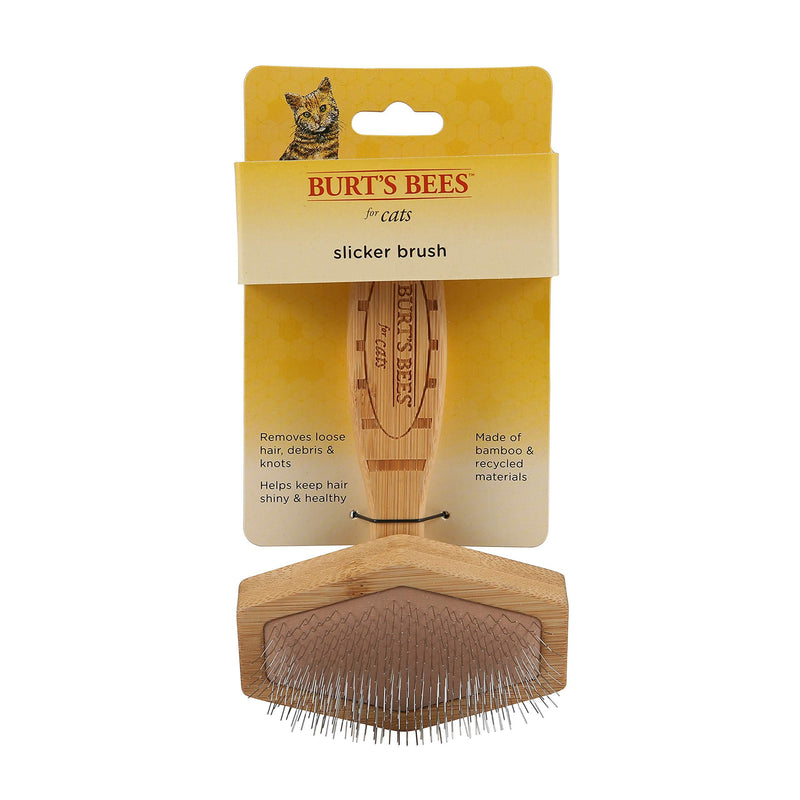 [Australia] - Burt's Bees for Cats Slicker Brush | Cat Brush Removes Loose Fur and Prevents Matting | Slicker Brush for Cats | Cat Brushes for Grooming to Keep A Smooth Coat | Ideal for Daily Grooming 