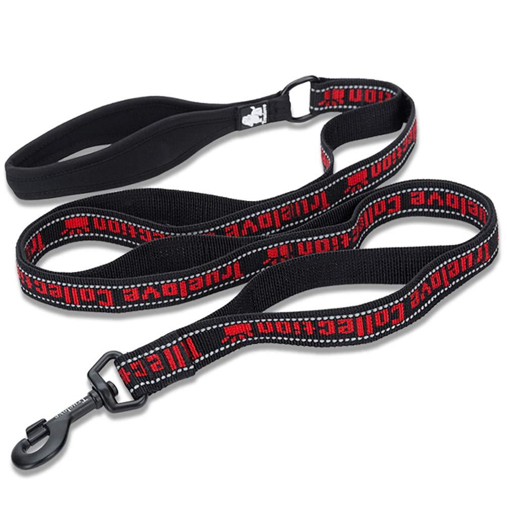 [Australia] - SGODA Multi Handle Dog Leash, Training Lead Medium 4.6 Feet Black Red 