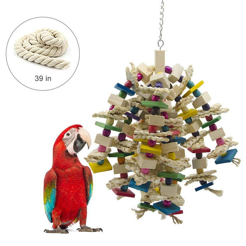 [Australia] - MQ Bird Toy Parrot Toy Made with Nature Wood, Parrot Toys for Large and Medium Birds, Best Toys for African Grey, Parakeets, Amazon Parrots, Finch, Budgie, Cockatiels, Conures Wooden Color 