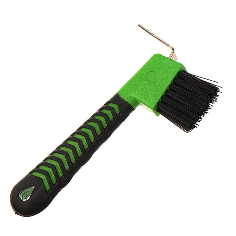BOTH WINNERS Horse Hoof Pick Brush with Soft Touch Rubber Handle NEON GREEN - PawsPlanet Australia