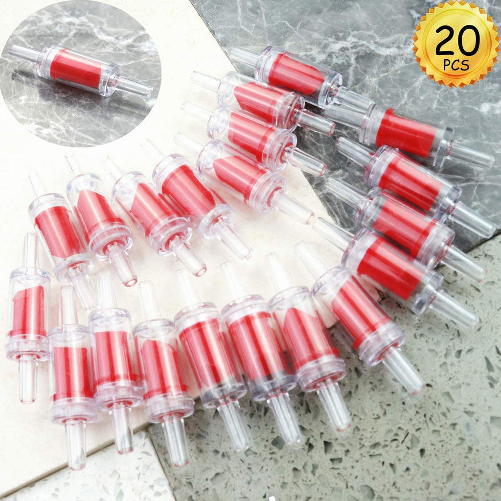 [Australia] - Heatoe 20 Pcs Plastic Aquarium Air Check Valve One Way Non-Return Check Valve Air Tube Aquarium Valve Airline Tubing Aquarium Fish Tank Air Valve for Aquarium Air Pump 