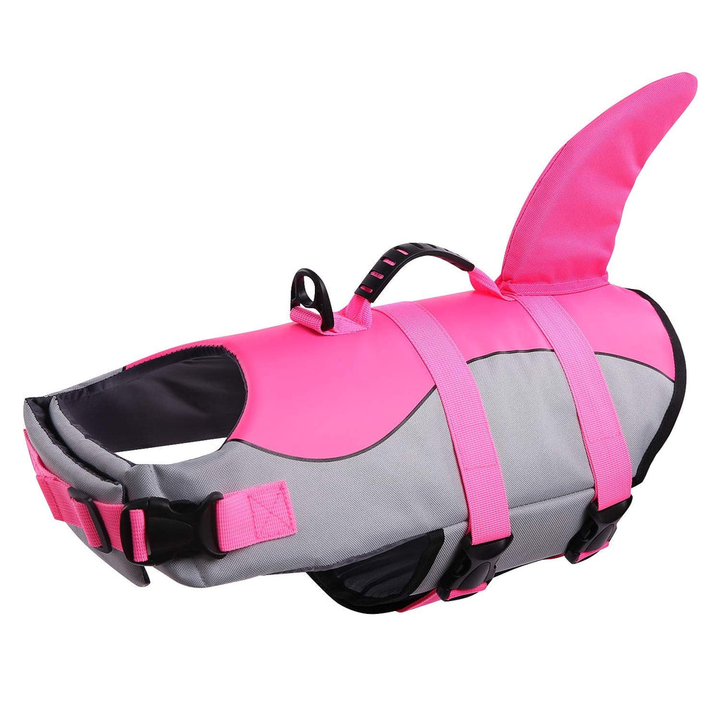 Queenmore Dog Life Jacket Ripstop Dog Safety Vest Adjustable Preserver with High Buoyancy and Durable Rescue Handle for Small,Medium,Large Dogs X-Small Fuchsia - PawsPlanet Australia