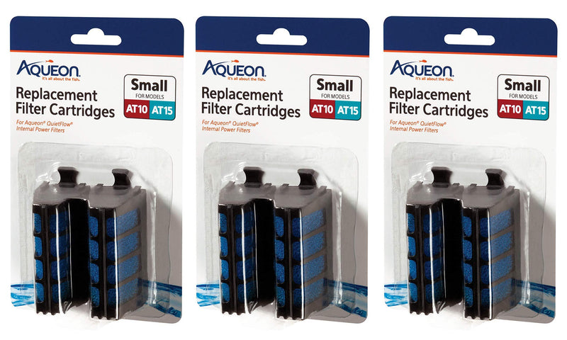 Aqueon 6 Pack of Replacement Filter Cartridges for QuietFlow Internal Power Filters, Small, for AT10 and AT15 - PawsPlanet Australia