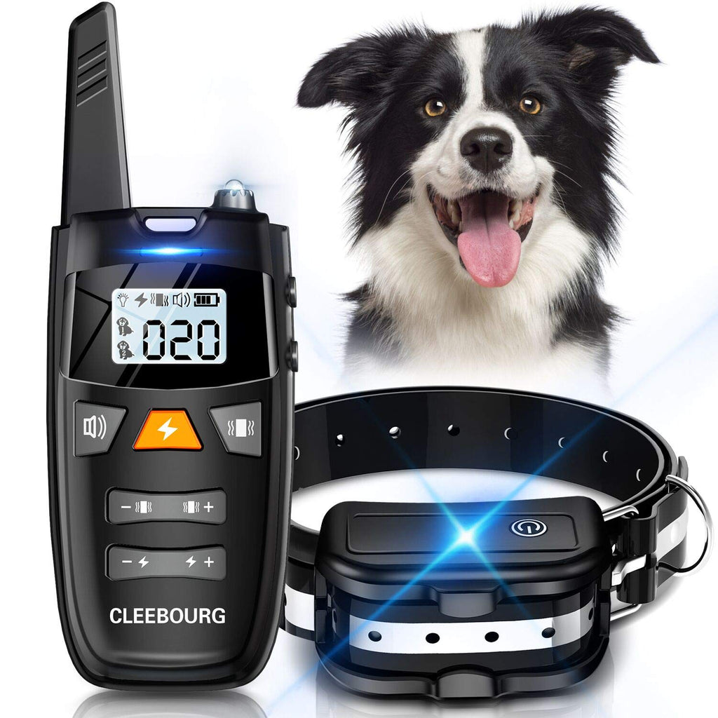 [Australia] - CLEEBOURG Dog Shock Collar, Remote Dog Training Collar with 3 Correction Remote Training Modes, Vibration, Shock, Beep, Adjustable Collar Strap for Small Medium Large Dog 