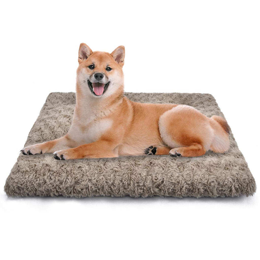 [Australia] - SIWA MARY Dog Bed Crate Pad Ultra Soft Anti Slip Washable Cozy 24/30/36/42 Kennel Pad for Dogs and Cats 36'' Brown 