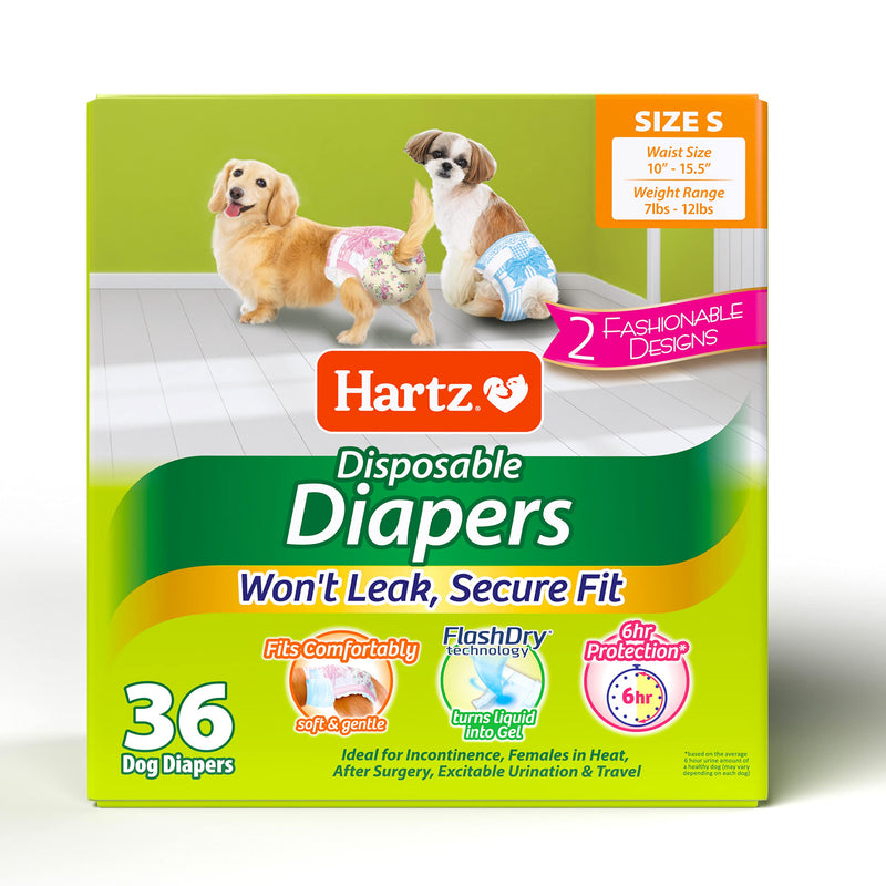 Disposable Dog Diapers with FlashDry Gel Technology - S, 36 Count S Diaper - PawsPlanet Australia