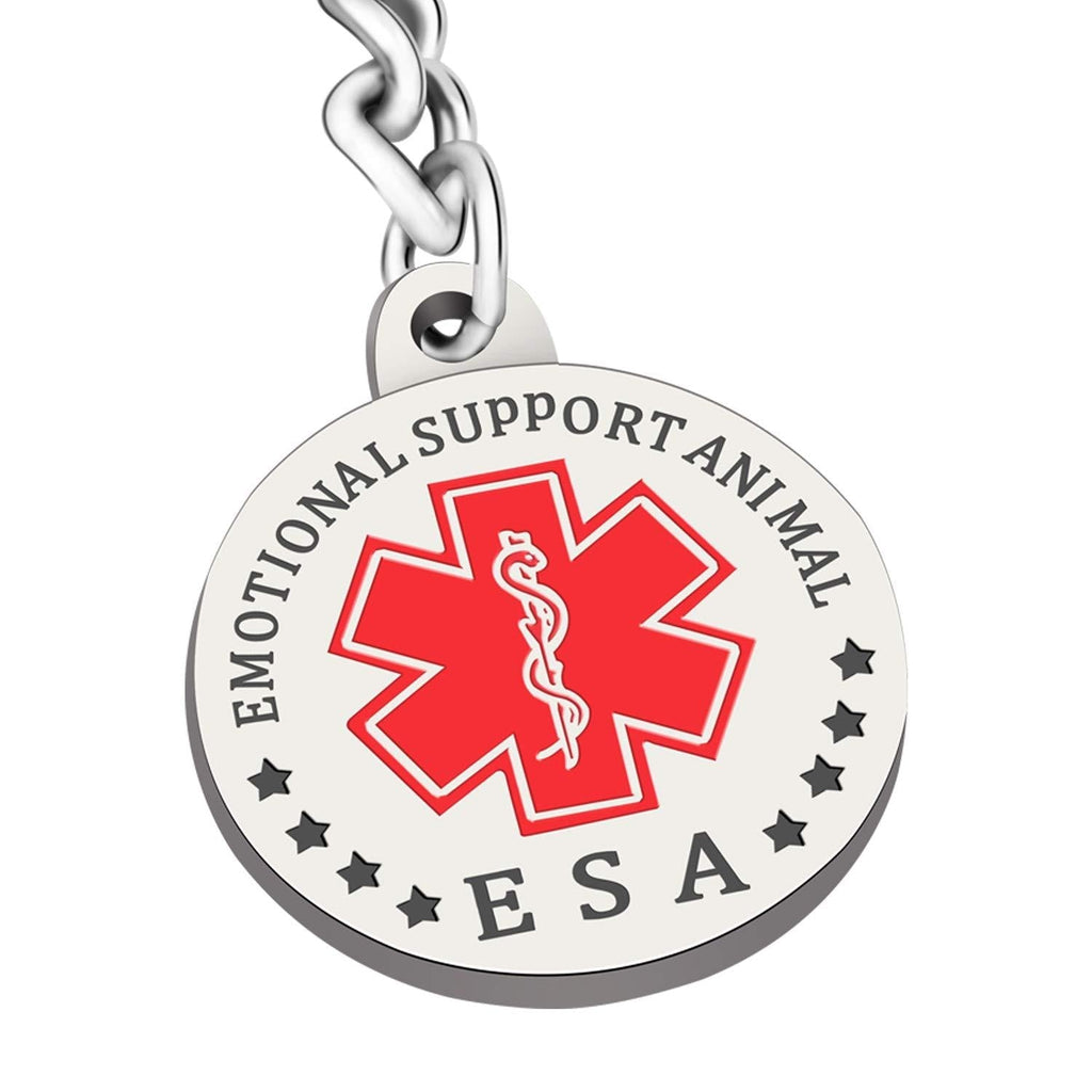 [Australia] - Champ Dog ESA Tag Emotional Support Animal ID Tags for ESA Dog Vest Harness Small Size .999 inch, Double Sided 