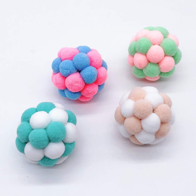 [Australia] - CatYou Cat Ball Toys with Bell, Pack of 4 Cat Pompom Ball Interactive Toys 