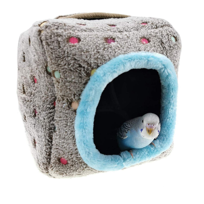 [Australia] - MUYAOPET Winter Warm Birds Nest House Hanging Hammock Parrot Finch Cage Snuggle Hut Hideaway Cave Bed for Hamster Guinea Pig Rabbit Macaws Cockatoos Budgies Parakeet Cockatiels S (Length 7.4") Grey 