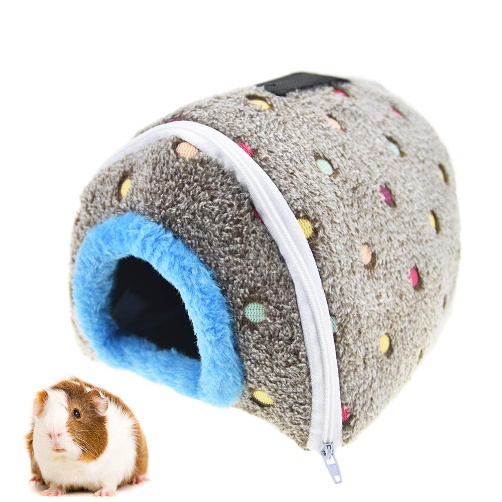 [Australia] - MuYaoPet Washable Small Animal Guinea Pig Hamster Hanging Cave Bed Winter Warm Plush Parrot Hammock Snuggle Hut Hideaway Nest for Small Bird Lovebird Finch 6.6"*5.5"*5.5" Grey 