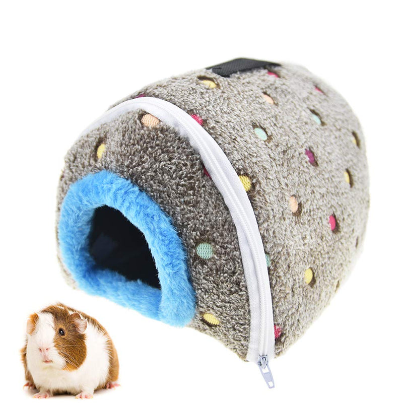 [Australia] - MuYaoPet Washable Small Animal Guinea Pig Hamster Hanging Cave Bed Winter Warm Plush Parrot Hammock Snuggle Hut Hideaway Nest for Small Bird Lovebird Finch 6.6"*5.5"*5.5" Grey 