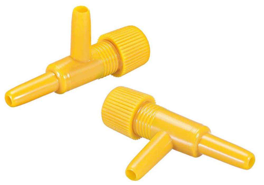 [Australia] - NGe 10pcs Aquarium Air Pump Control Valve, 5mm/0.19" 2 Way Air Line Regulator Connector for Fish Tank Pump, Yellow 