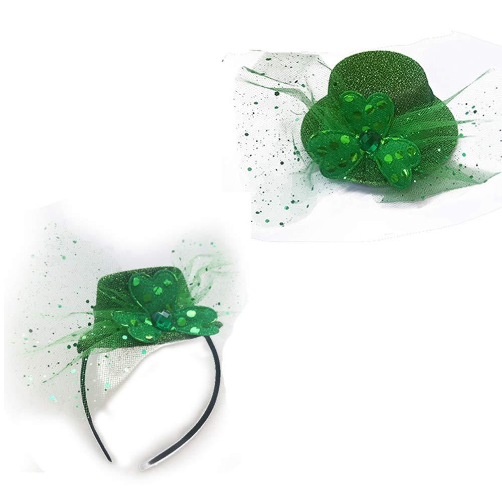 [Australia] - Yu-Xiang Lace Green Hat St Patricks Day Clover Headband Irish Festival Pet Dress Up Dog Adult Children Headdress (Lace) 