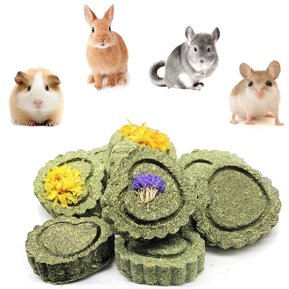 PeSandy Bunny Chew Toys for Teeth, Natural Pet Chew Toy Hand Made Timothy Hay Cakes for Chinchilla Guinea Pig Hamsters Holland Lop Prairie Dogs Squirrels Gerbils Rabbit Chewing & Molar Teeth, 9.5oz 1 Pack Timothy Hay Circle - PawsPlanet Australia