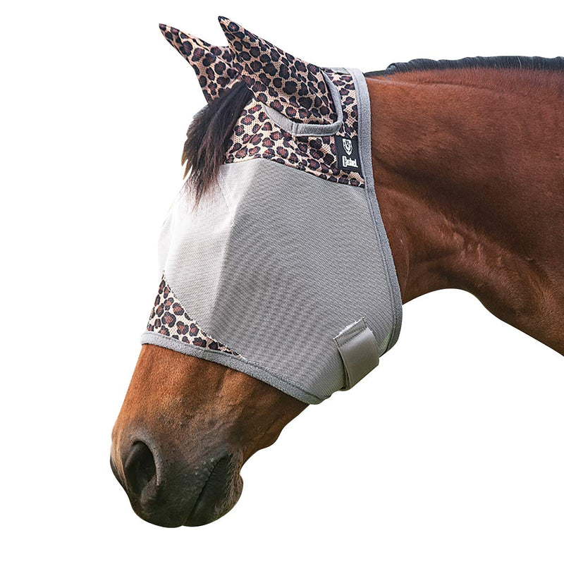 Cashel Crusader Horse Fly Mask, Standard with Ears, Foal/Mini Pony, Leopard - PawsPlanet Australia