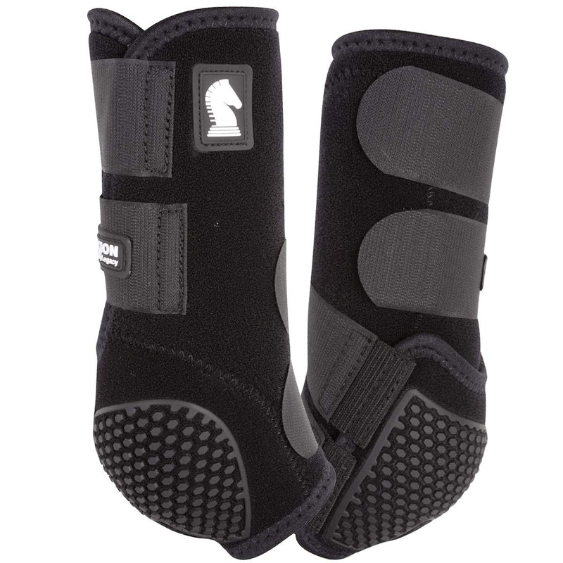 Classic Equine Flexion by Legacy2 Front Support Boots Black Small - PawsPlanet Australia