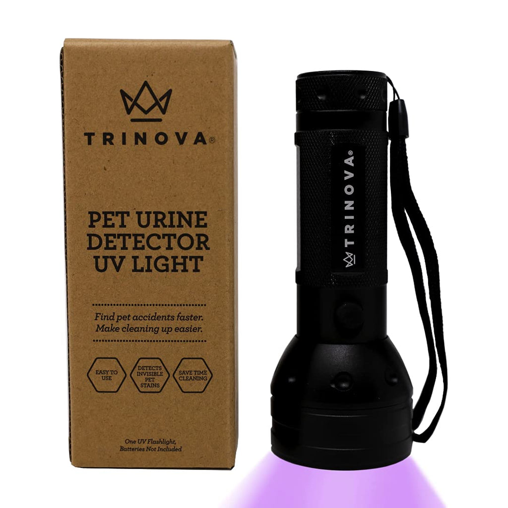 TriNova Pet Urine Detector UV Flashlight - LED Ultraviolet Black Light Quickly Detects Bed Bugs, Scorpions, Spiders and Cat & Dog Pee Dry Stains on Carpet, Upholstery and More - PawsPlanet Australia