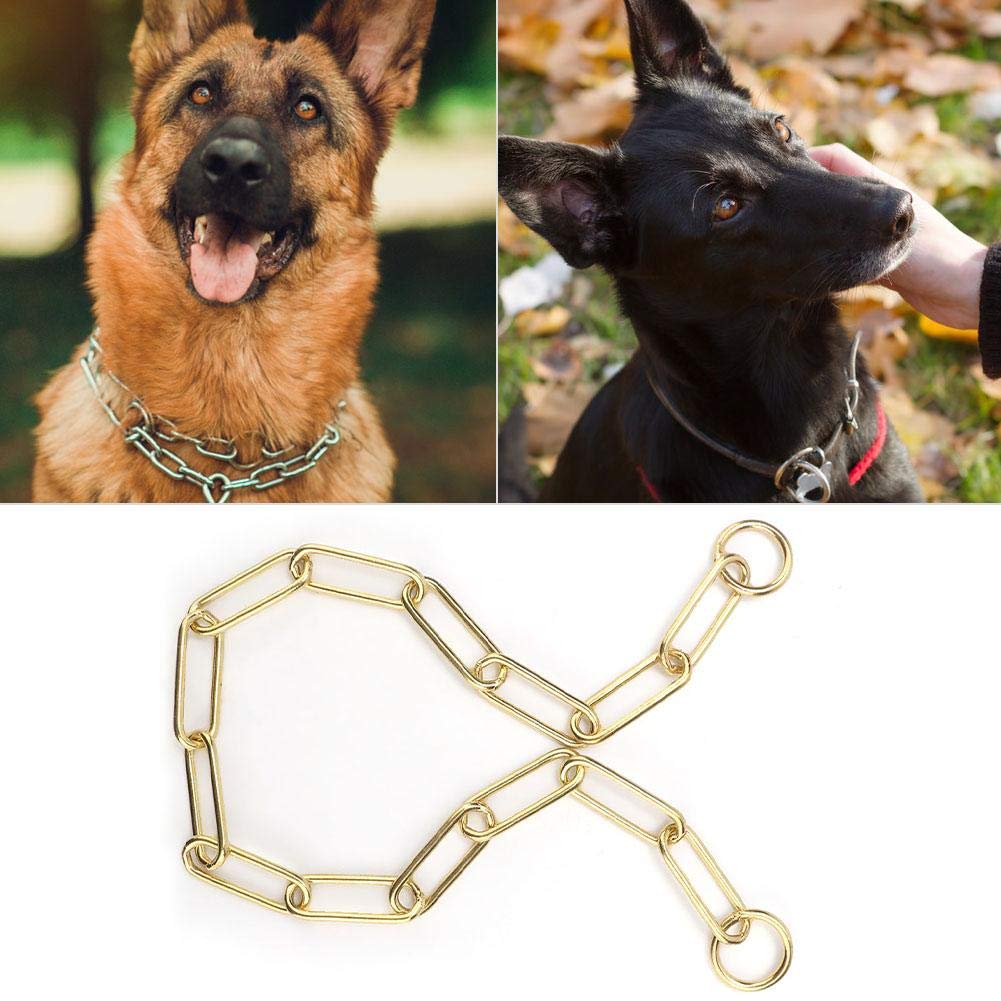 [Australia] - Yutiny Dog Chain Dog Training Collar Anti-Slip Choke Chain Luxury Dog Choke Collar P Chain -Pet Iron Metal Chain for Small Medium Large Dogs S 