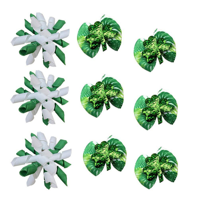 Masue Pets 20pcs/10 Pairs Dog Hair Bows for St. Patrick' s Day Dog Curve Bows Lucky Dogs Green Clovers Dog Bows Dog Grooming Products - PawsPlanet Australia