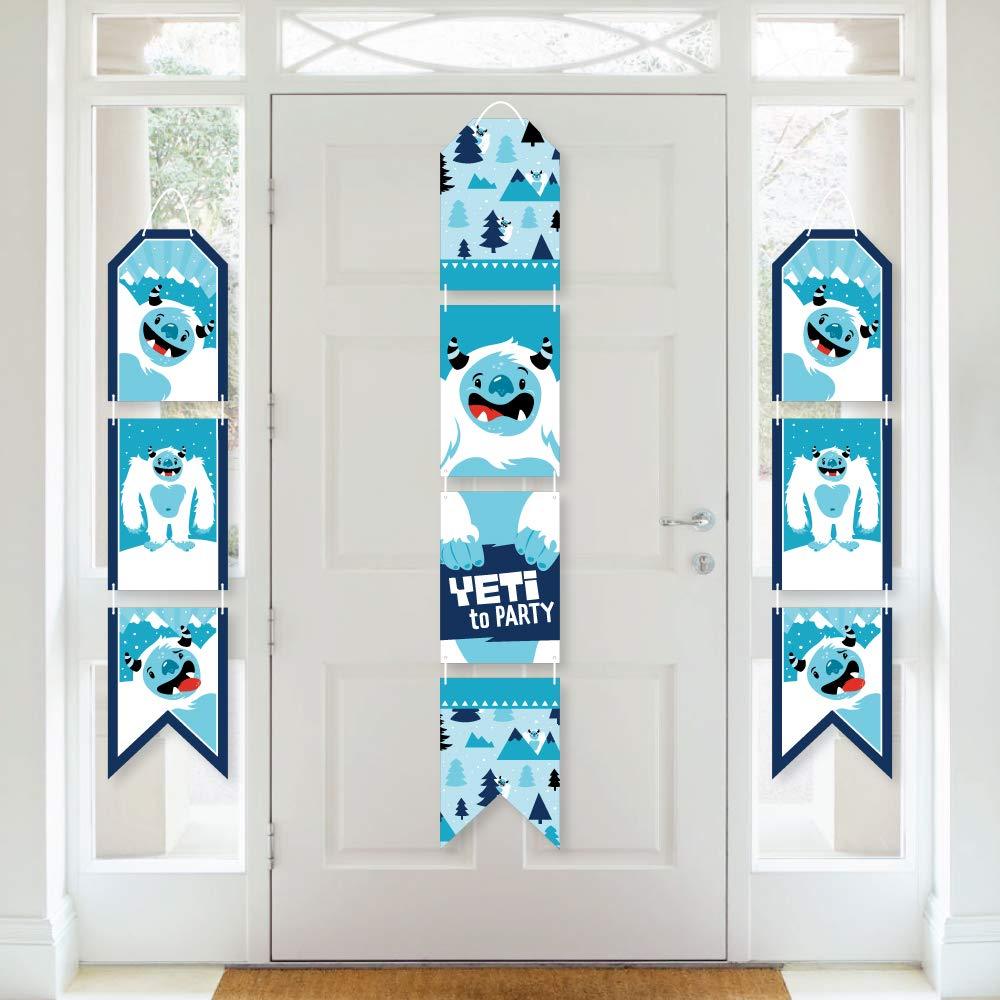 Big Dot of Happiness Yeti to Party - Hanging Vertical Paper Door Banners - Abominable Snowman Party or Birthday Party Wall Decoration Kit - Indoor Door Decor - PawsPlanet Australia