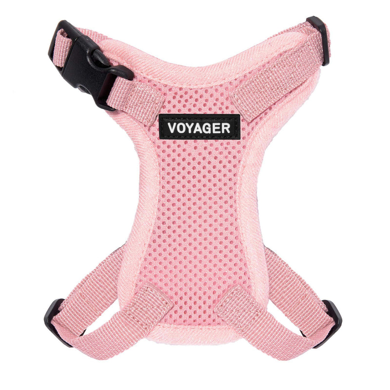 [Australia] - Voyager Step-in Lock Pet Harness – All Weather Mesh, Adjustable Step in Harness for Cats and Dogs by Best Pet Supplies 1Pink (Matching Trim) XXXS (Chest: 9 - 13" * Fit Cats) 