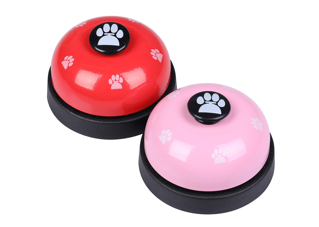 I-MART 2 Pcs Pet Training Bells, Tell Bell, Doggy Door Bell for Dog Cat Red & Pink - PawsPlanet Australia