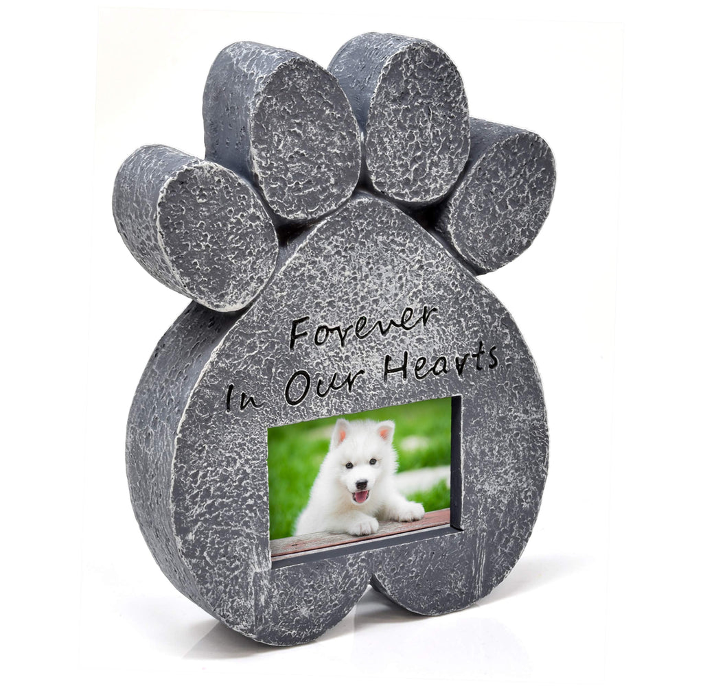 Dog Memorial Stone-Pet Memory Picture Frame Paw-prints Grave Stone Marker Headstone Remembrance Sympathy Tombstone Statue Cat Dogs Puppy Pets Loss Keepsake Gift For Outdoor Garden Lawn Yard Gravestone - PawsPlanet Australia