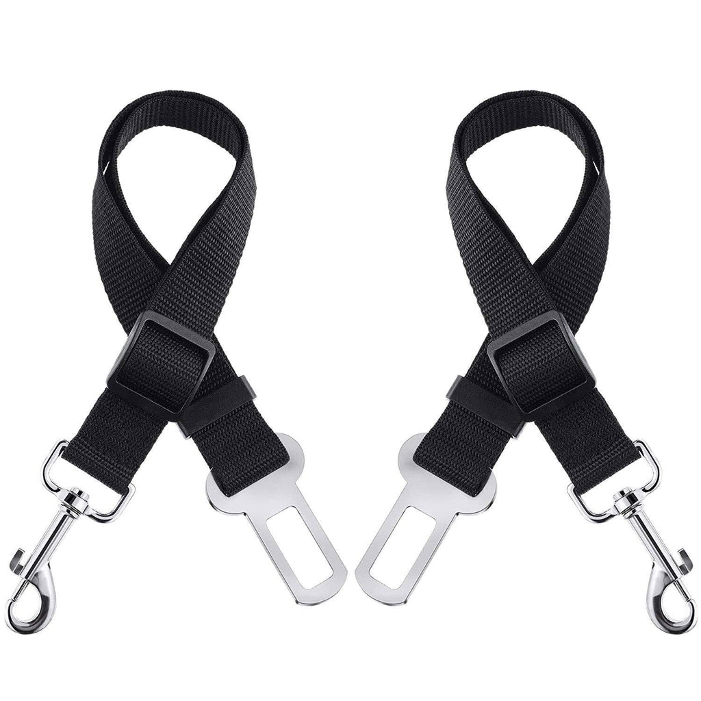 [Australia] - Dog Seat Belt Adjustable Nylon Band for Dog Cat Car Safety Leash, 2pack Black 