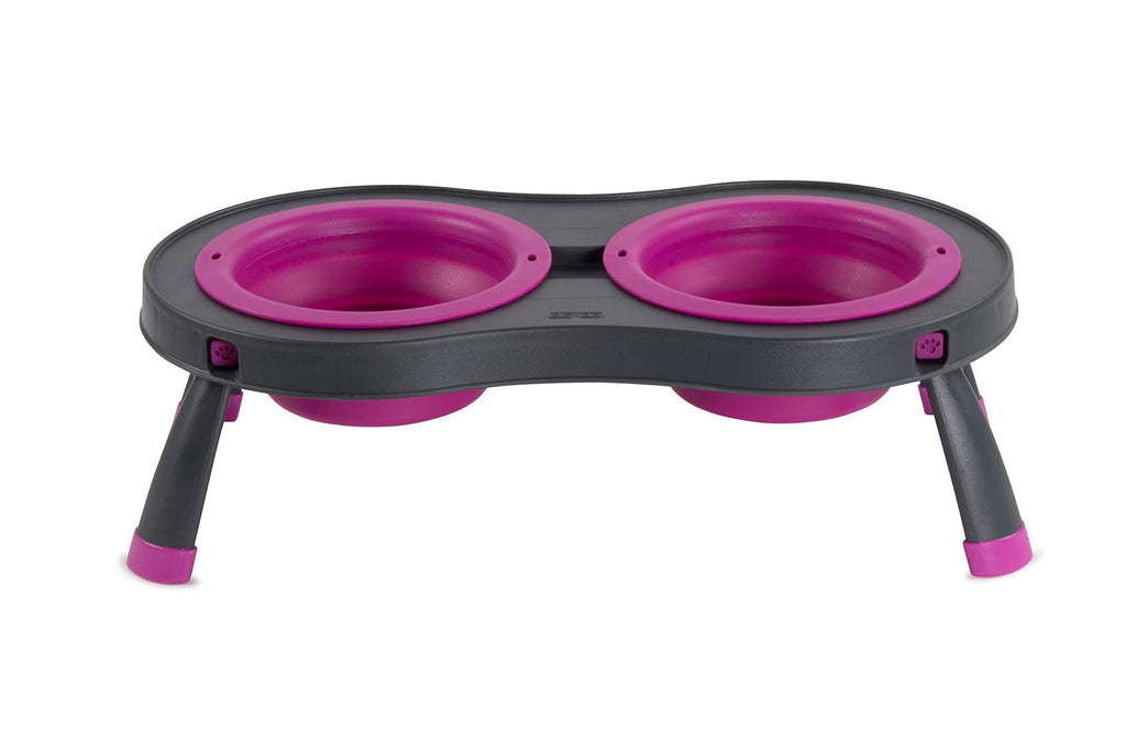 [Australia] - Dexas Popware for Pets Double Elevated Pet Feeder Large/2.5 Cup Capacity Bowls Fuchsia 