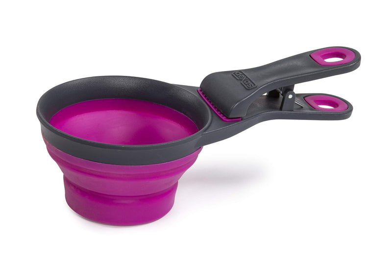 Dexas Popware for Pets Collapsible KlipScoop 1 Cup Capacity Fuchsia - PawsPlanet Australia