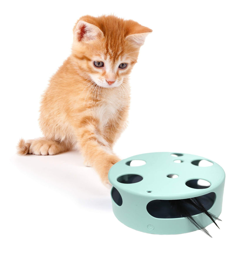 [Australia] - Pets First CAT TOYS Interactive Toys For Cats. Cat Ball Bell Toy|Electric Smart Spinning Feather Cat Toy|Punching Ball Scratching Cat Board| Cat Scratcher Spinning Mouse Toy Exercise for Cats/Kitten Electric Feather Spinning Cat Toy 